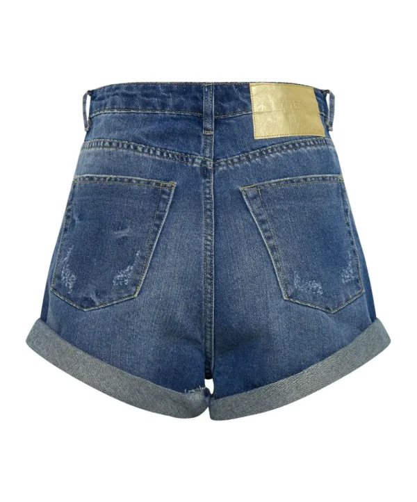 ONE TEASPOON Shredded Gold Bandits High Waist Denim Shorts | Women Denim Shorts