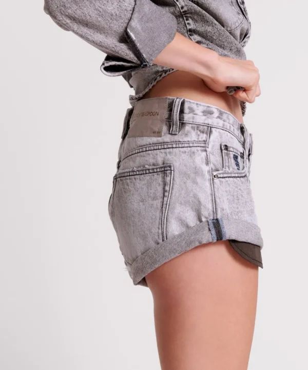 ONE TEASPOON Slate Acid Bandits Low Waist Denim Shorts | Women Denim Shorts