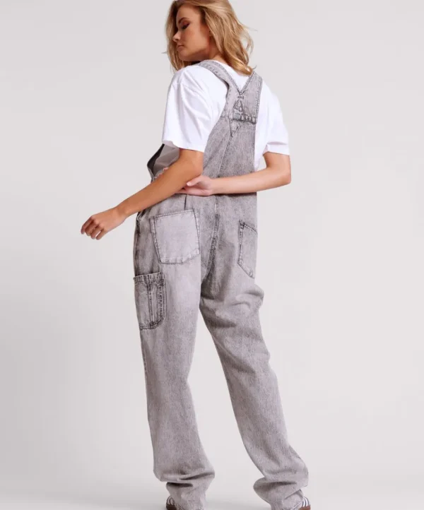 ONE TEASPOON Slate Acid Stanton St Denim Overalls | Women Denim Jumpsuits