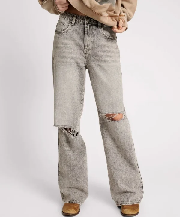 ONE TEASPOON Smoke Jackson Mid Waist Wide Leg Jeans | Women Denim Jeans