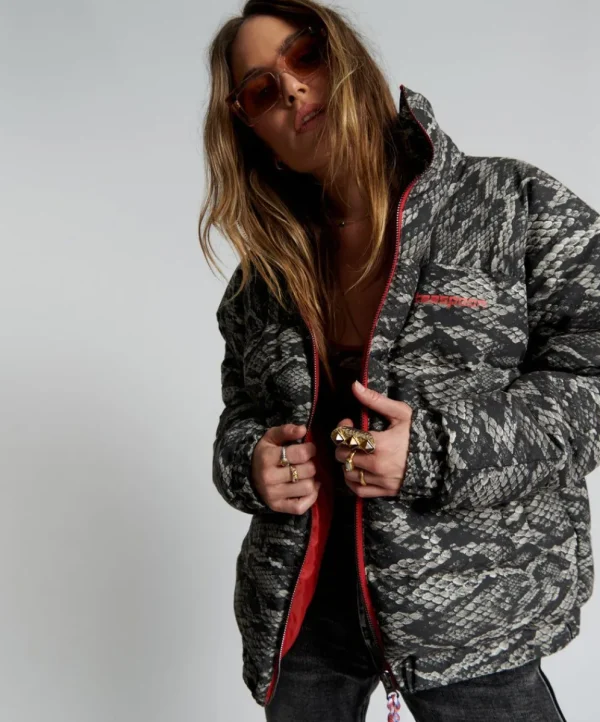 ONE TEASPOON Snaked Dirtee Love Puffa Jacket | Women Puffa Jackets