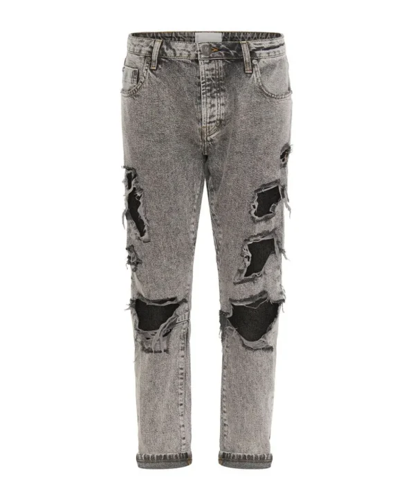 ONE TEASPOON Soft Grey Trashed Saints Boyfriend Jeans | Women Denim Jeans