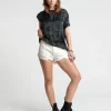 ONE TEASPOON Soft White Bandits Low Waist Denim Shorts | Women Denim Shorts