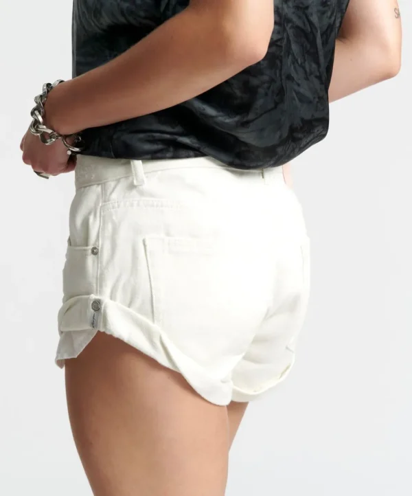 ONE TEASPOON Soft White Bandits Low Waist Denim Shorts | Women Denim Shorts