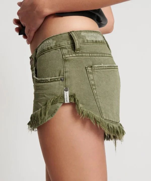 ONE TEASPOON St Khaki Dukes Low Waist Denim Shorts | Women Denim Shorts