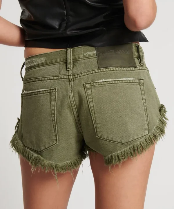 ONE TEASPOON St Khaki Dukes Low Waist Denim Shorts | Women Denim Shorts