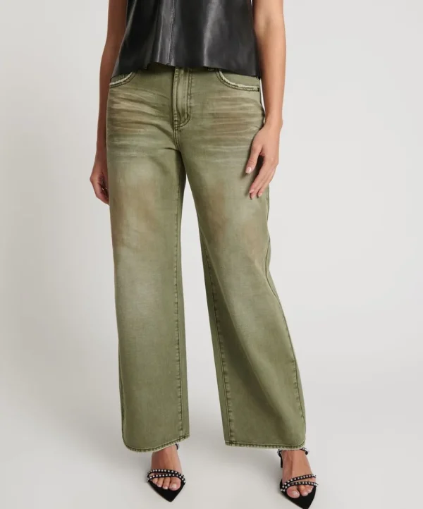 ONE TEASPOON St Khaki Jackson Mid Waist Wide Leg Jeans | Women Denim Jeans