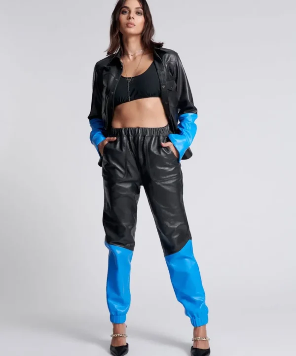 ONE TEASPOON Stand By Leather Track Pants | Women Bottoms