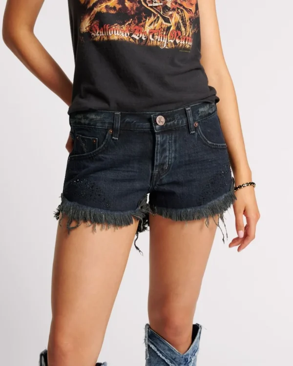 ONE TEASPOON Stoned Cowboy Dukes Low Waist Denim Shorts | Women Denim Shorts