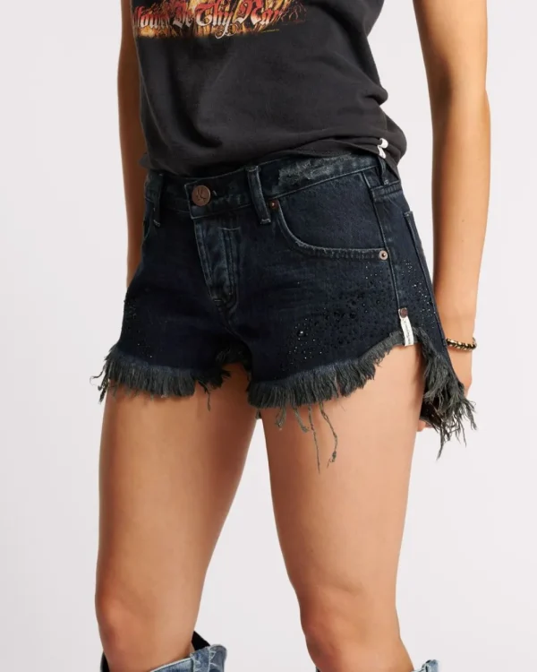 ONE TEASPOON Stoned Cowboy Dukes Low Waist Denim Shorts | Women Denim Shorts