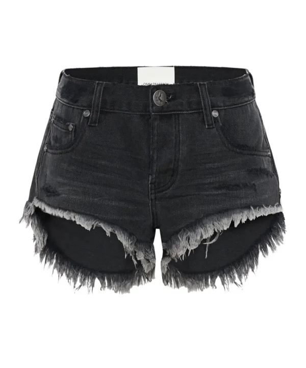 ONE TEASPOON Storm Grey Bonitas Low Waist Denim Shorts | Women Denim Shorts