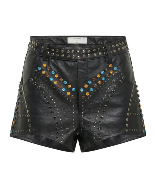 ONE TEASPOON Studded Jewel High Waist Leather Shorts | Women Bottoms