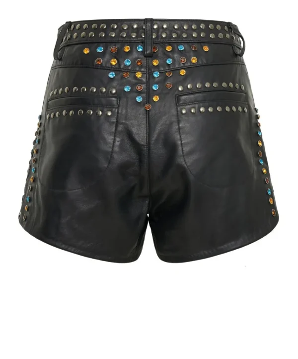 ONE TEASPOON Studded Jewel High Waist Leather Shorts | Women Bottoms