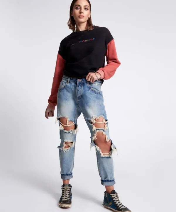 ONE TEASPOON Sunbleach Blue Saints Boyfriend Jeans | Women Denim Jeans