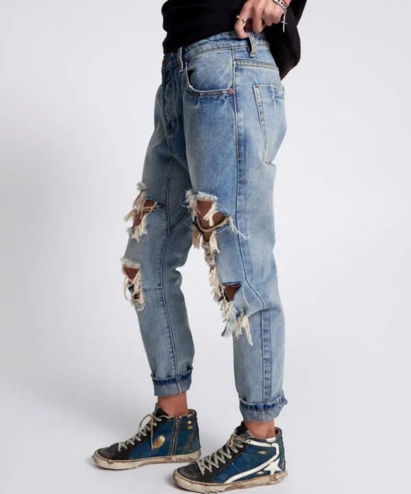 ONE TEASPOON Sunbleach Blue Saints Boyfriend Jeans | Women Denim Jeans