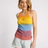 ONE TEASPOON Sunset Stripe Rib Singlet | Women Tees & Tanks