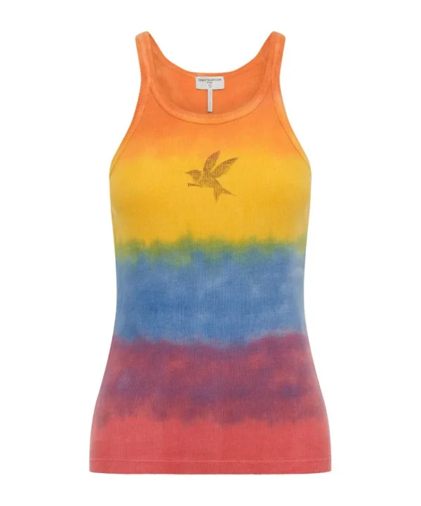 ONE TEASPOON Sunset Stripe Rib Singlet | Women Tees & Tanks