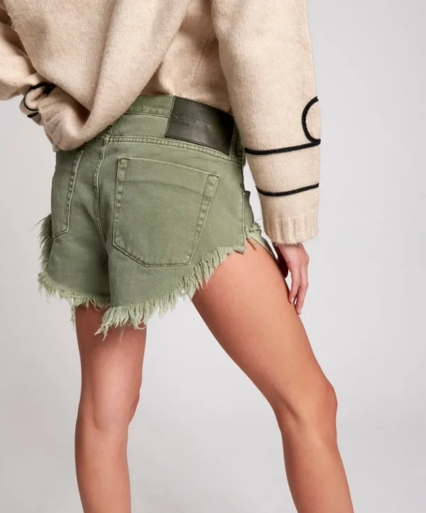 ONE TEASPOON Super Khaki Rollers Denim Shorts | Women Denim Shorts