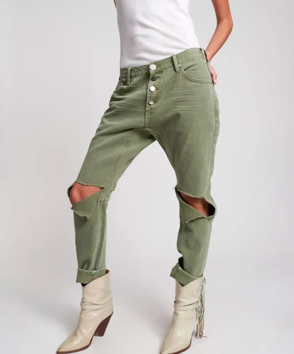 ONE TEASPOON Super Khaki Saints Boyfriend Jeans | Women Denim Jeans