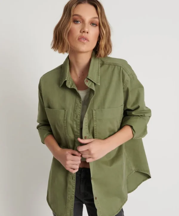 ONE TEASPOON Super Khaki Soho Shirt | Women Shirts