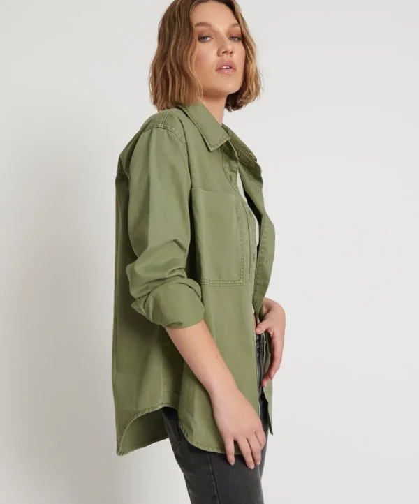 ONE TEASPOON Super Khaki Soho Shirt | Women Shirts