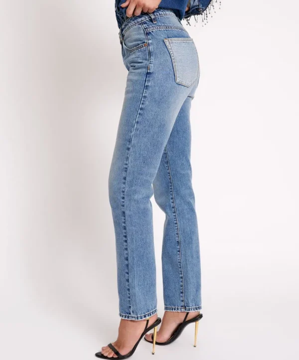 ONE TEASPOON Texas Blue Truckers Mid Rise Straight Leg Jeans | Women Denim Jeans