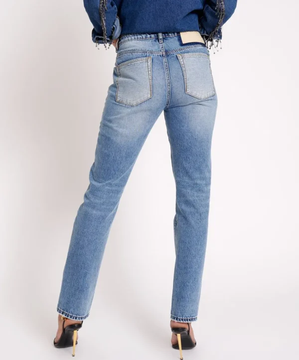 ONE TEASPOON Texas Blue Truckers Mid Rise Straight Leg Jeans | Women Denim Jeans