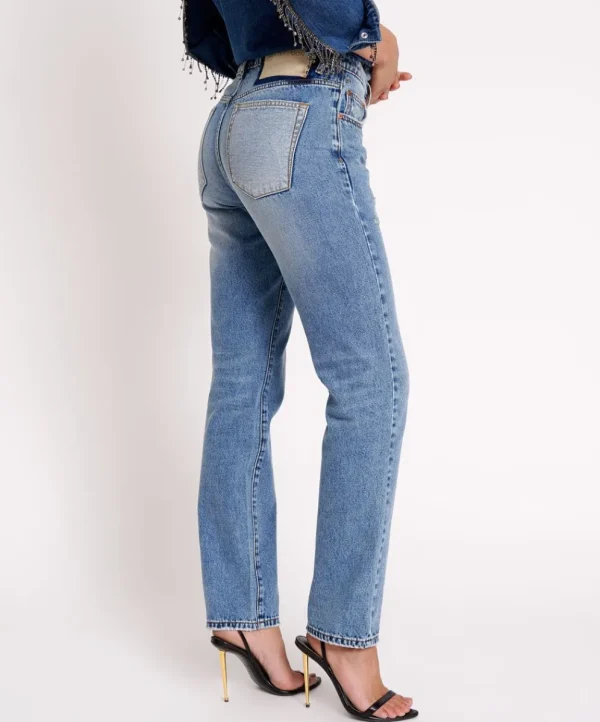 ONE TEASPOON Texas Blue Truckers Mid Rise Straight Leg Jeans | Women Denim Jeans