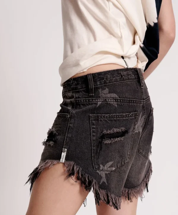 ONE TEASPOON The Bower Outlaws Mid Length Denim Shorts | Women Denim Shorts