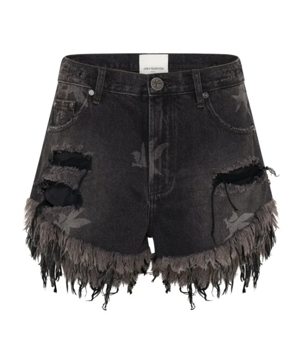 ONE TEASPOON The Bower Outlaws Mid Length Denim Shorts | Women Denim Shorts