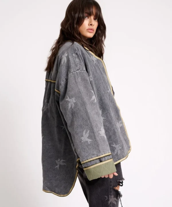 ONE TEASPOON The Bower Reversible Quilted Denim Jacket | Women Jackets