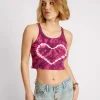 ONE TEASPOON Tie Dye Heart Cropped Rib Tank | Women Tees & Tanks