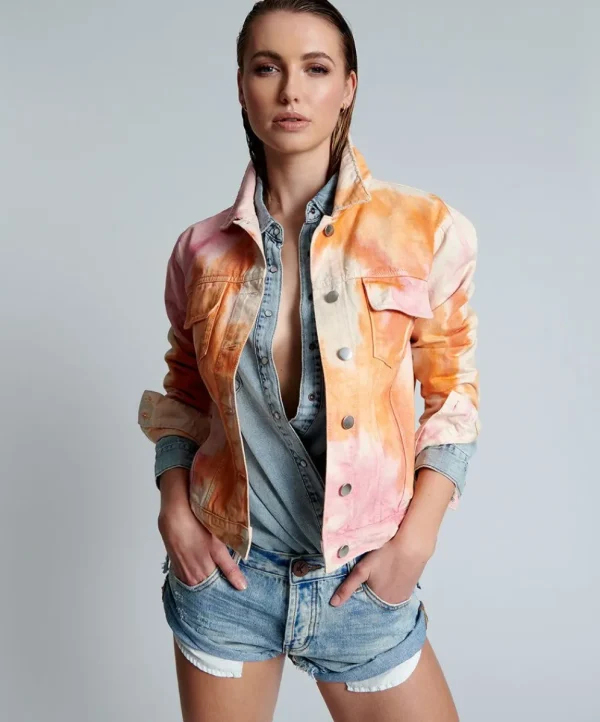 ONE TEASPOON Tie Dye Mind Frequencies Denim Trucker Jacket | Women Jackets