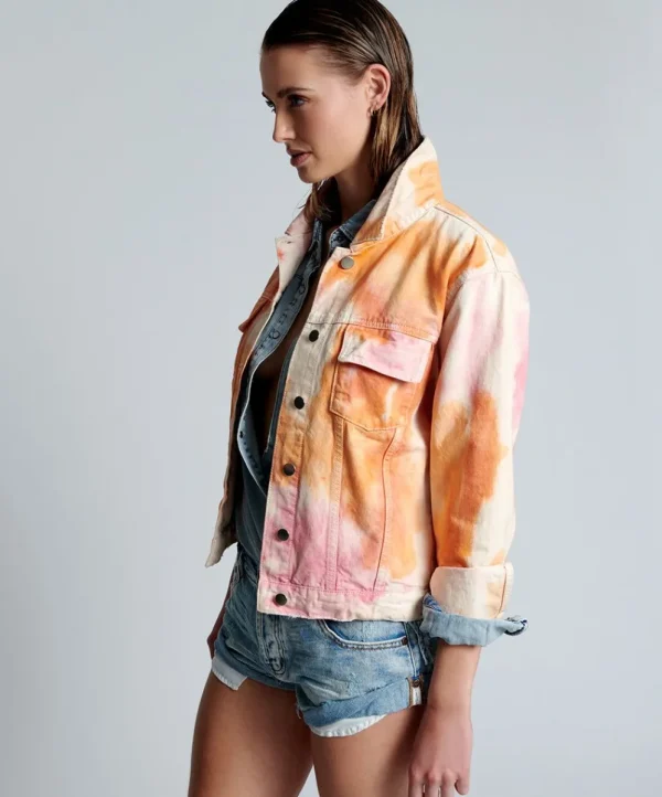 ONE TEASPOON Tie Dye Mind Frequencies Denim Trucker Jacket | Women Jackets