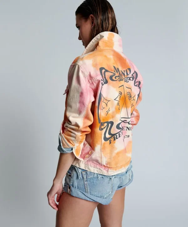 ONE TEASPOON Tie Dye Mind Frequencies Denim Trucker Jacket | Women Jackets