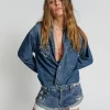 ONE TEASPOON Used Blue Bandits Low Waist Denim Shorts | Women Denim Shorts