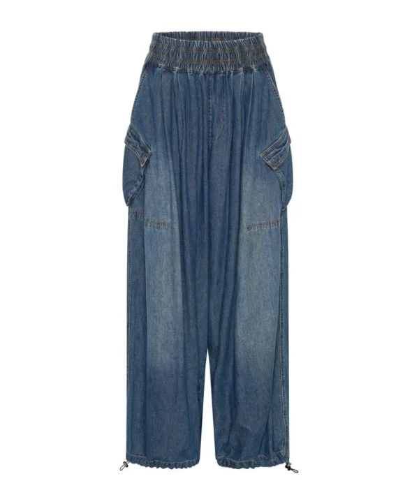 ONE TEASPOON Used Blue Denim Parachute Pants | Women Bottoms