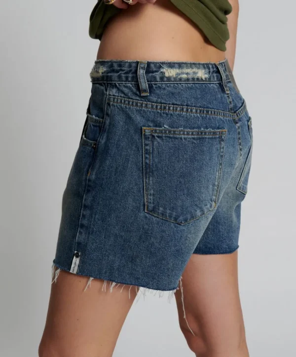 ONE TEASPOON Used Blue Super Relaxed Shaker Shorts | Women Denim Shorts