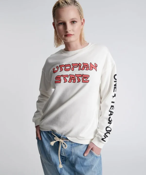 ONE TEASPOON Utopian State Logo Sweater | Women Hoodies And Sweats