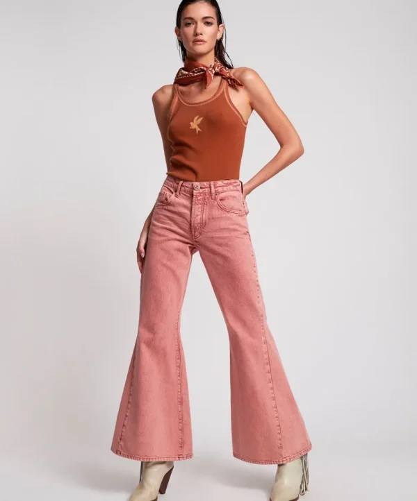 ONE TEASPOON Vintage Red Marines Mid Waist Flare | Women Denim Jeans