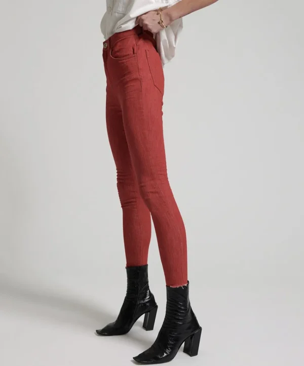 ONE TEASPOON Viona Red Freebirds Ii Super High Waist Skinny Jeans | Women Denim Jeans