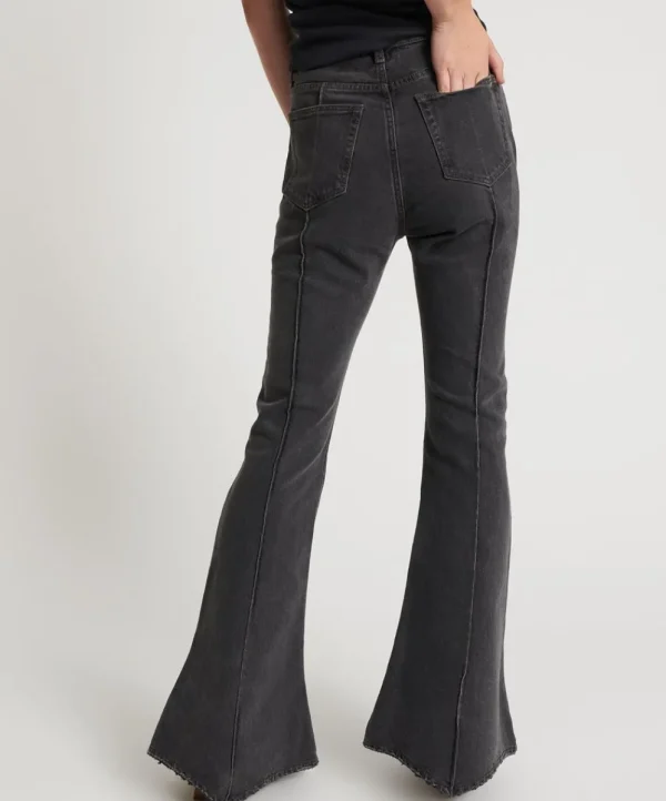 ONE TEASPOON Washed Black High Waist Trumpet Flare Jeans | Women Denim Jeans