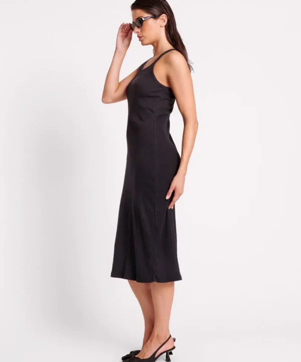 ONE TEASPOON Washed Black Rib Singlet Dress | Women Midi & Maxi Dresses