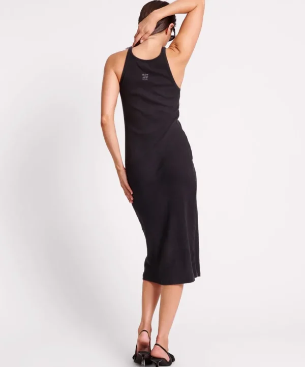 ONE TEASPOON Washed Black Rib Singlet Dress | Women Midi & Maxi Dresses