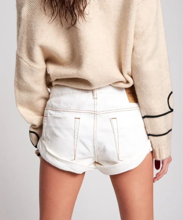 ONE TEASPOON White Beauty Bandits Denim Shorts | Women Denim Shorts