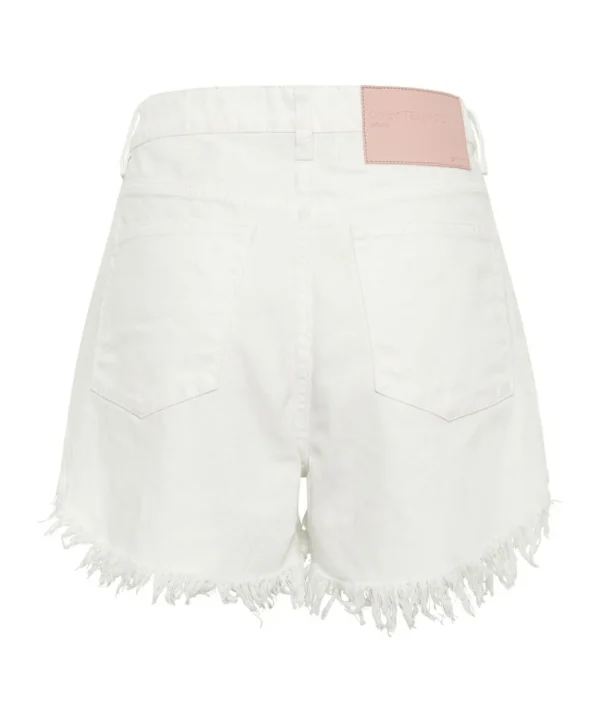 ONE TEASPOON White Beauty Outlaws Mid Length Denim Shorts | Women Denim Shorts