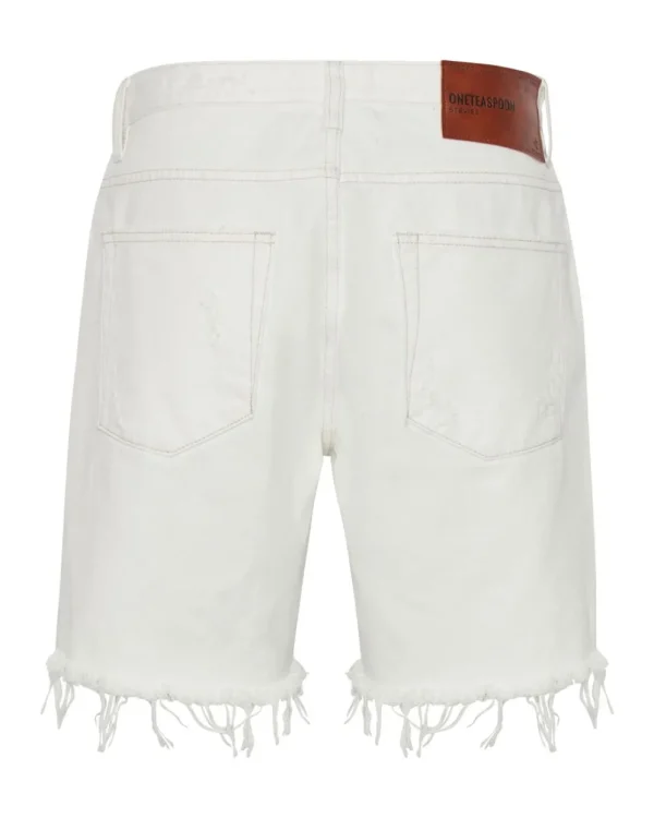 ONE TEASPOON White Beauty Stevies Long Length Boyfriend Shorts | Women Denim Shorts