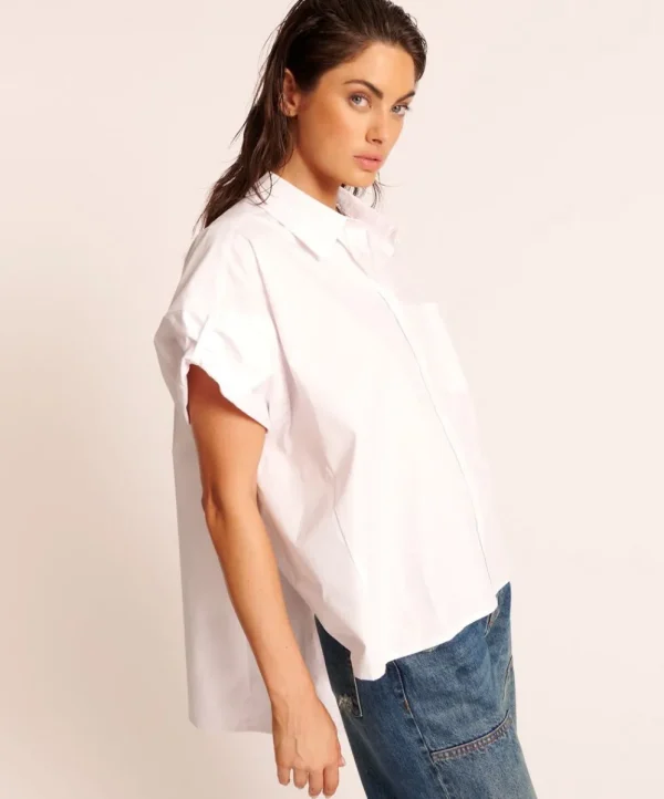 ONE TEASPOON White Kings Road Cotton Shirt | Women Shirts