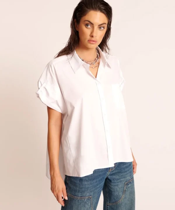 ONE TEASPOON White Kings Road Cotton Shirt | Women Shirts