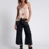 ONE TEASPOON Worn Black Bad Boys High Waist Wide Leg Jeans | Women Denim Jeans